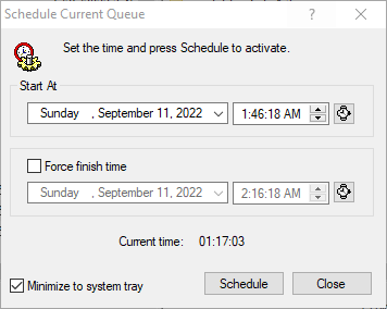 FTP schedule transfer of current queue
items