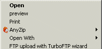 FTP Shell context menu