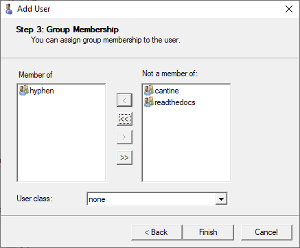 FTP/SFTP add user: assign group
membership