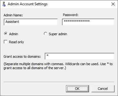 Create server admin