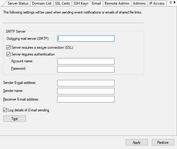 SFTP Server Windows SSH Keys
tab